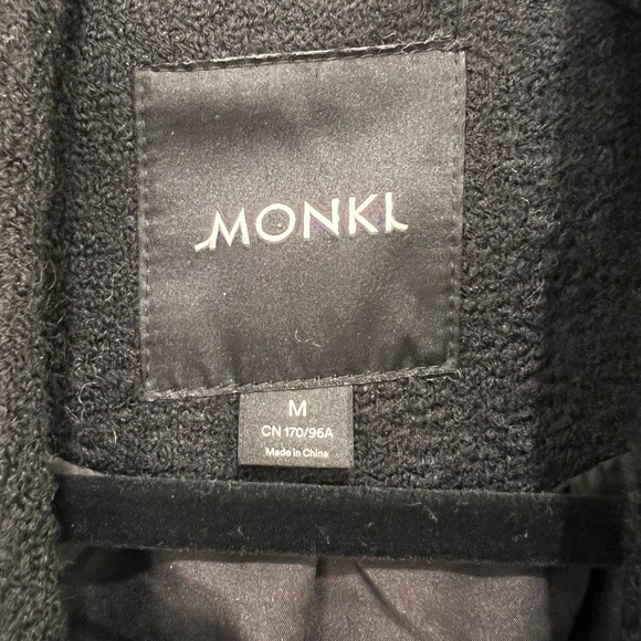 ASOS / MONKI BLACK BOUCLE DOUBLE BREASTED COAT - Picture 10 of 10